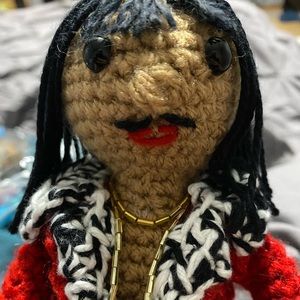 Rick James handmade crocheted doll